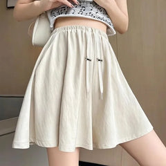 Maternity Elastic Waist Plain Wide Leg Shorts