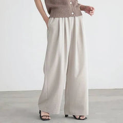 High Waist Plain Wide Leg Pants