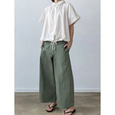 Drawstring Waist Loose-Fit Pants