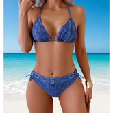 Faux Denim Bikini Set