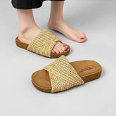 Platform Woven Slide Sandals
