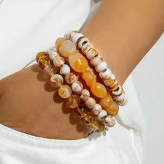 Set Of 4: Beaded Bracelet