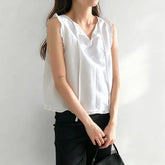 Reversible Ruffle-Hem Sleeveless Top
