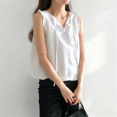 Reversible Ruffle-Hem Sleeveless Top