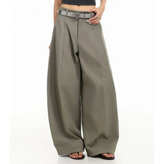 Low Rise Plain Baggy Pants