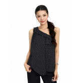 Sleeveless One Shoulder Dotted Top