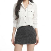 Long-Sleeve Pocketed Plain Shirt