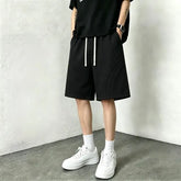Drawstring Waist Plain Sweatshorts