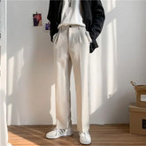 High Waist Plain Straight Leg Pants