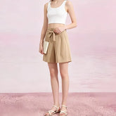 Mid Rise Plain Shorts