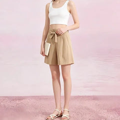 Mid Rise Plain Shorts