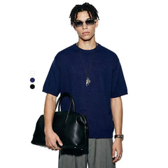 Plain Short-Sleeve Knit T-Shirt
