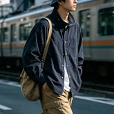 Oversized Stand-Collar Shirt Jacket