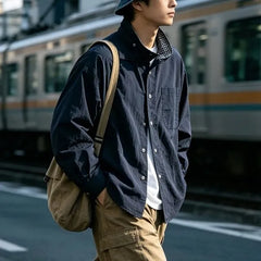 Oversized Stand-Collar Shirt Jacket