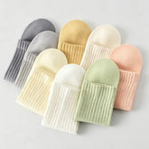 Set of 5: Plain Ribbed Crew Socks
