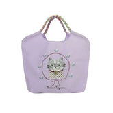 Parlor Suzurando Water Repellent Cat Embroidery Tote Bag M Size Purple
