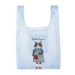 Parlor Suzurando Cat Chiffon Fabric Shopping Bag Blue