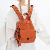 Set: Plain Nylon Backpack + Pouch