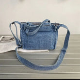 Denim Top Handle Crossbody Bag