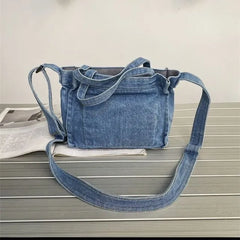 Denim Top Handle Crossbody Bag