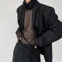 Long Sleeve Turtleneck Sheer Mesh Top