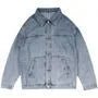 Collared Washed Denim Button Jacket