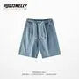 Mid Rise Frayed Denim Shorts