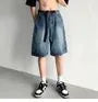 Mid Rise Washed Denim Shorts
