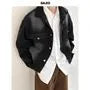 Collared Washed Denim Button Jacket