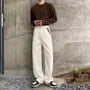 High Waist Two Tone Wide Leg Sweatpants