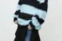 Crew Neck Striped Fluffy Sweater