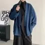 Plain Denim Lace-Up Kimono Jacket