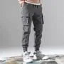 Drawstring Waist Plain Tapered Cargo Pants