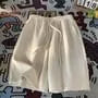 Drawstring Waist Plain Shorts