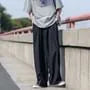 Mid Rise Plain Wide Leg Dress Pants