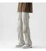 Drawstring Waist Plain Loose Fit Cargo Pants