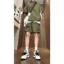 Mid Rise Plain Cargo Shorts