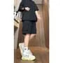 Mid Rise Plain Cargo Shorts