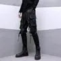 Mid Rise Plain Buckled Cropped Harem Cargo Pants