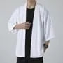 3/4-Sleeve Plain Open Front Jacket