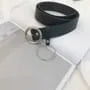 Faux Leather Round Buckle Belt