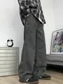 High Waist Plain Wide Leg Cargo Pants
