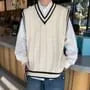 V-Neck Cable Knit Sweater Vest