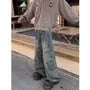 Low Waist Washed Baggy Cargo Jeans