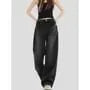 Couple Matching Mid Waist Washed Baggy Jeans