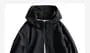 Stand Collar Plain Hooded Zip-Up Windbreaker