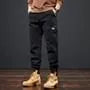 Mid Rise Plain Straight Leg Cargo Pants