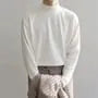 Long Sleeve Mock Neck Plain T-Shirt