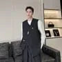 V-Neck Unwashed Asymmetrical Button Denim Vest