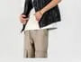 Plain Faux Leather Zip Biker Vest